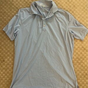 Peter Millar Light Blue Striped Polo Shirt